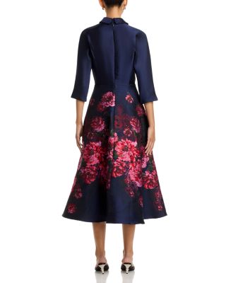 Jacquard Floral Shirt Waist Dress