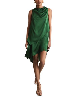 【海外限定】REISSドレス☆Eloise Drape Neck Mini Dress, Green REISS Eloise Drape Neck Short Occasion Dress | Bloomingdale's