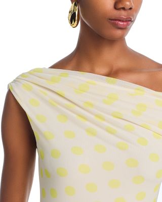 Holden Asymmetric Neck Yellow Dress