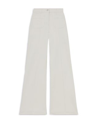 Sakura Flare Patch Pocket Jeans in Ecru