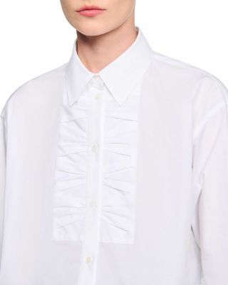 Cropped Bow Trim Shirt