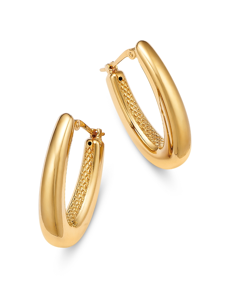 Bloomingdale's Fine Collection Polished V Shape Hoop Earrings 14K Yellow Gold