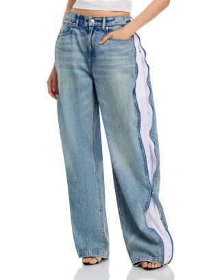 alexanderwang High Rise Curved Zipper Trim Jeans in Vintage Bleach