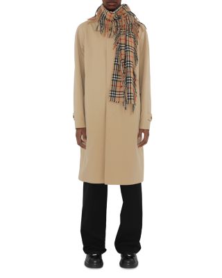 Check Cashmere Fringed Scarf