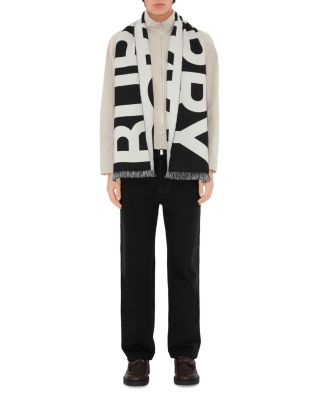Logo Organic Wool Jacquard Scarf