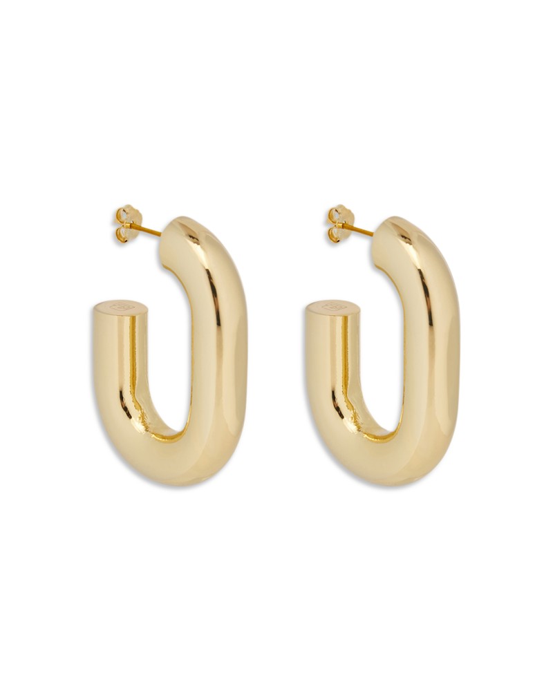 Rabanne Xl Link Single Hoop Earrings in Gold