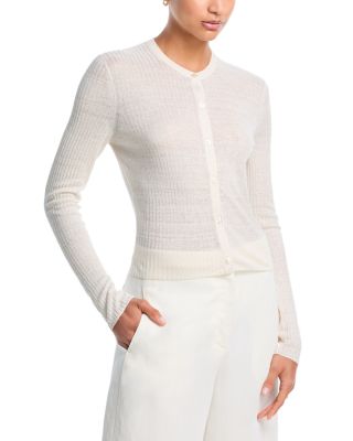 Theory - Crewneck Crop Rib Cardigan