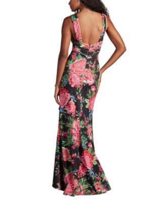 Elarra Floral Waterfall Flounce Gown