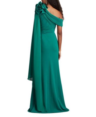 Kamari Draped Rosette Shoulder Gown