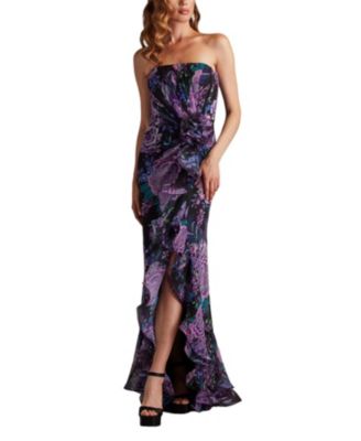 Morwenna Floral Print Ruffle Gown