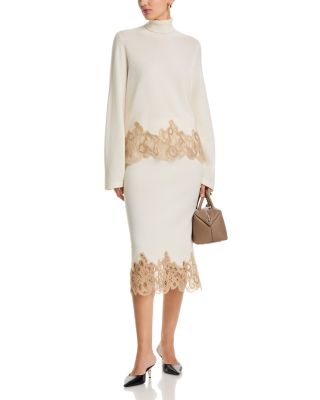 Platinum Wool Blend Land Band Turtleneck Sweater