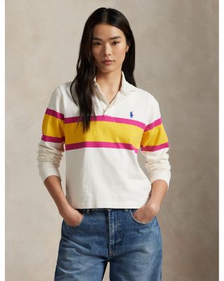 Color Blocked Cotton Jersey Rugby Shirt