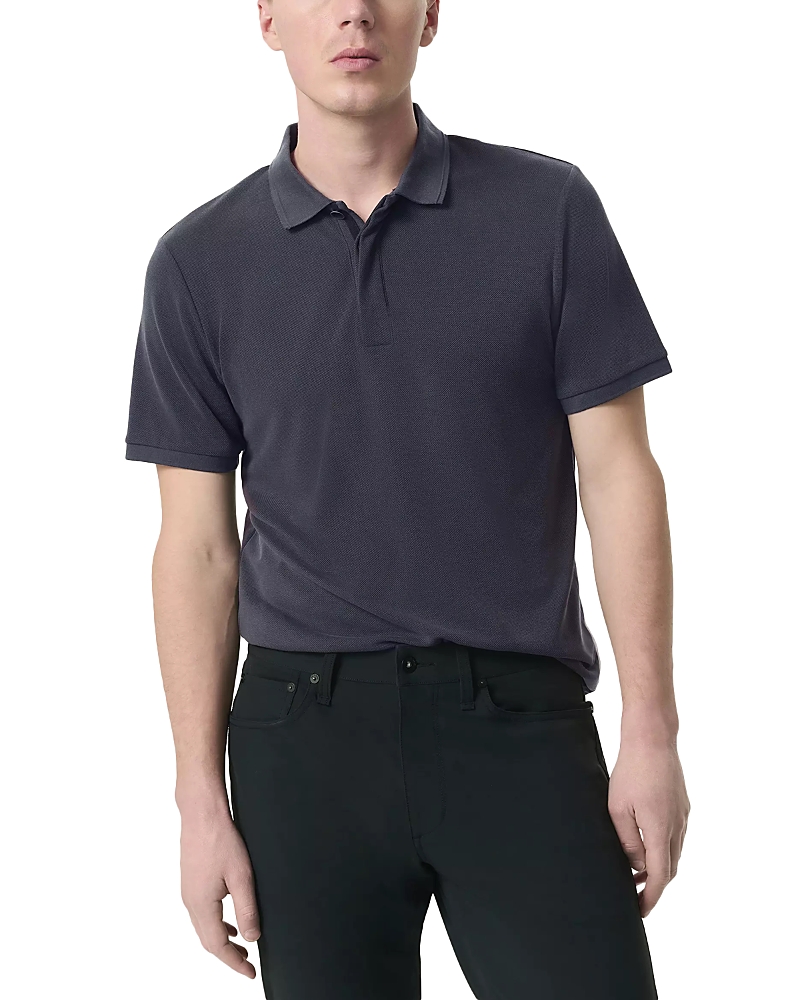 Rag & Bone Tech Pique Short Sleeve Polo Shirt In Blue