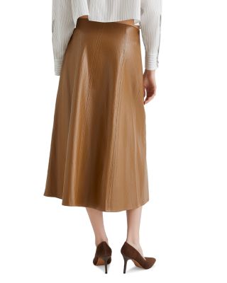 Falange Faux Leather Skirt 