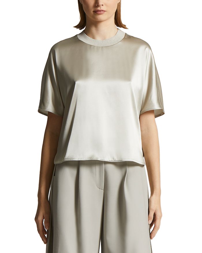 Silk Short Sleeve Blouse