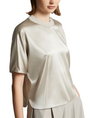 Silk Short Sleeve Blouse