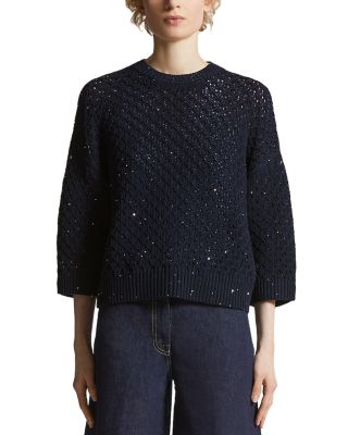 Peserico - Sequin Three Quarter Sleeve Sweater