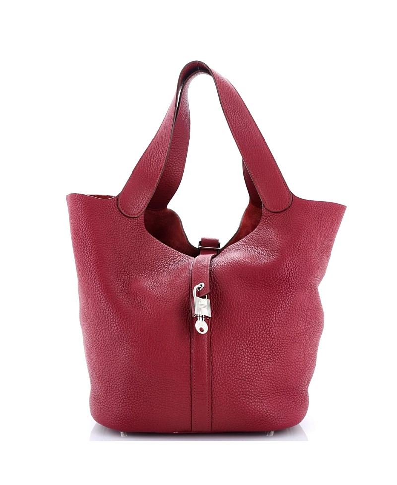 Pre-owned Pre-owned Hermes Hermes Gm Picotin Lock Bag Clemence In Red