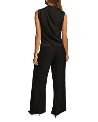 Draped High Neck Sleeveless Top