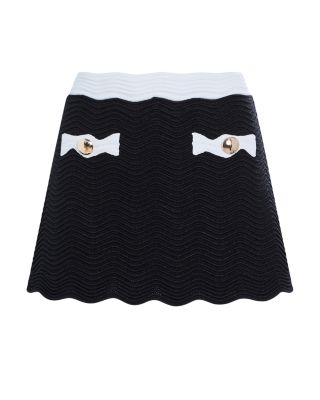 Katanna Contrast Border Knit Mini Skirt