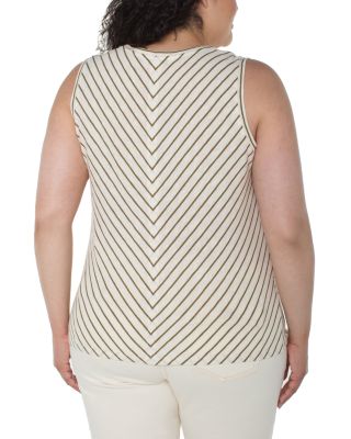 Sleeveless Crewneck Twist Front Knit Top