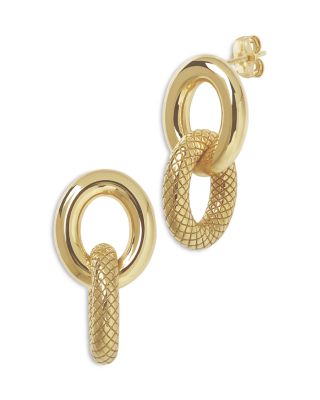 Thick Chain Link Drop Earrings in 14K Yellow Gold