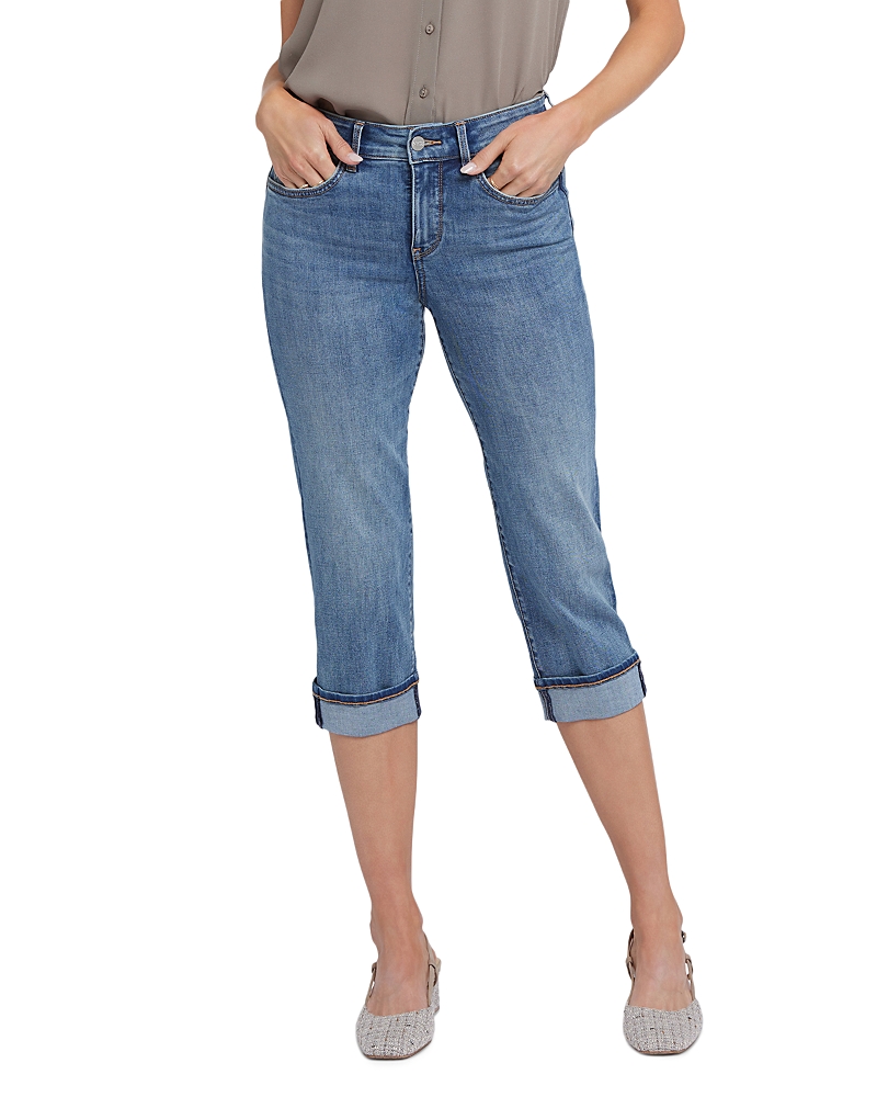 Nydj Petite Marilyn High Rise Cropped Straight Jeans in Majorca Bay