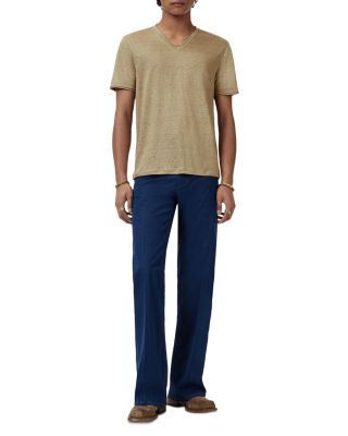 Wooster Slim Fit V Neck Linen Tee  