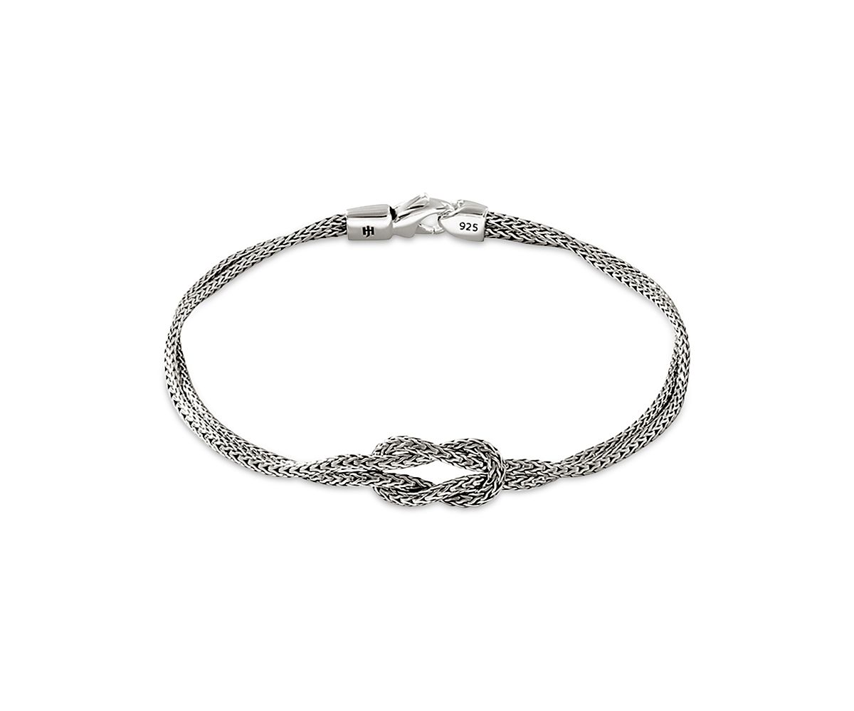 John Hardy 14K Yellow Gold & Sterling Silver Love Knot Weave Double Strand Bracelet