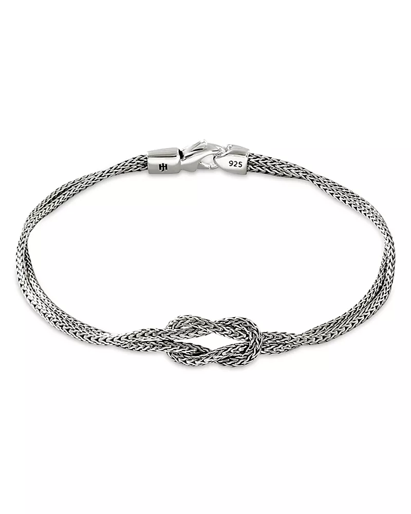 John Hardy 14K Yellow Gold & Sterling Silver Love Knot Weave Double Strand Bracelet