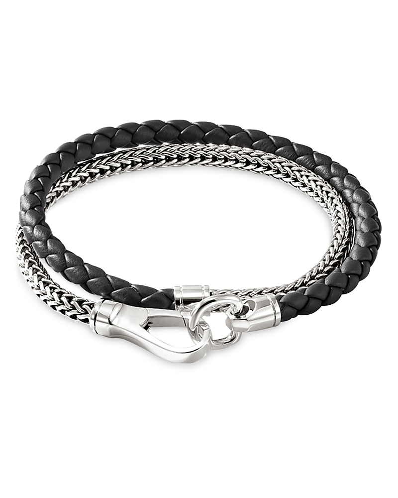John Hardy Sterling Silver And Leather Wrap Bracelet