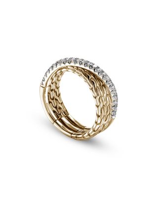 14K Yellow Gold JH Essentials Diamond Pav&eacute; Crossover Ring
