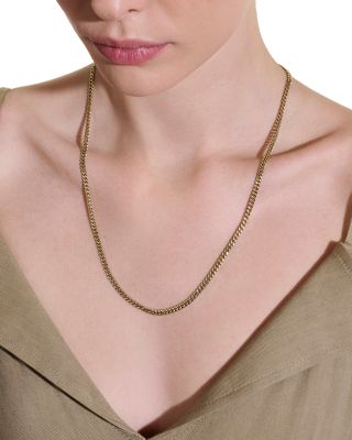 14K Yellow Gold Curb Chain Necklace, 22"