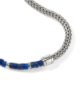 Sterling Silver Heishi Gemstone Chain Bracelet