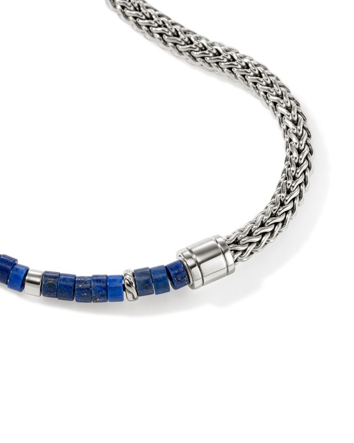 Sterling Silver Heishi Lapis Lazuli Weave Bracelet