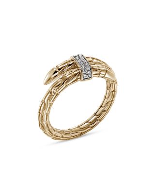 14K Yellow Gold Diamond Spear Ring