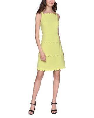 Scallop Trim Scuba Mini Dress