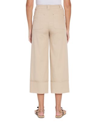 Analia Wide Leg Denim Jeans in Linen Beige