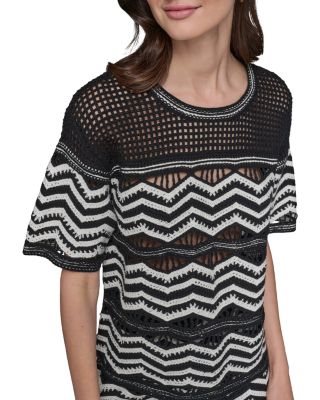 Chevron Knit Short Sleeve Top