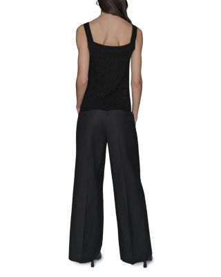 Fan Detail Sweater Tank Top