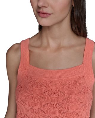 Fan Detail Sweater Tank Top