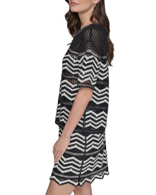 Chevron Knit Short Sleeve Top