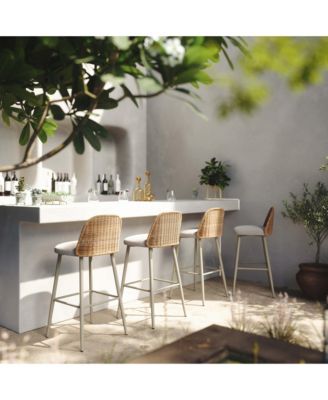 Alexa Rattan Performance Fabric Barstool