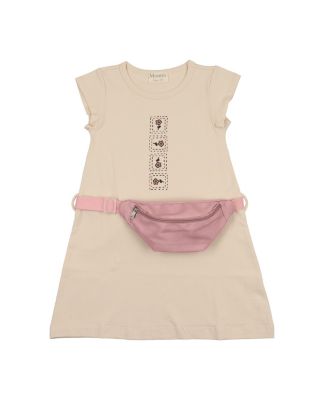 Girls' Boxy Belt Bag Short Sleeve Dress - Little Kid