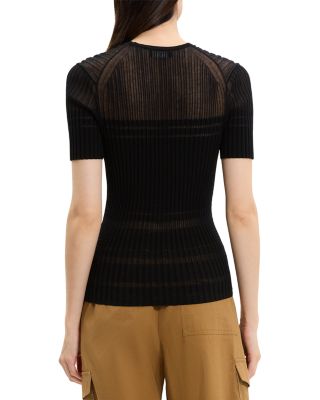 Sheer Stripe Crewneck Tee