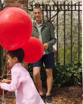 Textured Stripe Camp Shirt