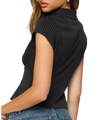 Juney Pinstripe Tailored Button Up Shirt