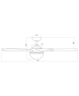 Smart Fans Eclipse 54in 3000K LED Indoor or Outdoor Smart Home Ceiling Fan