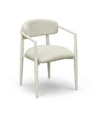 Annika Textured Fabric Outdoor Dining Arm Chair