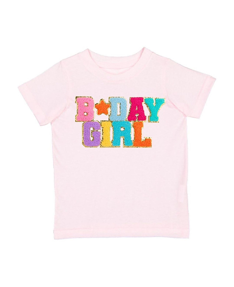 Sweet Wink Girls' Birthday Girl Patch Short Sleeve T-shirt - Baby In Pink